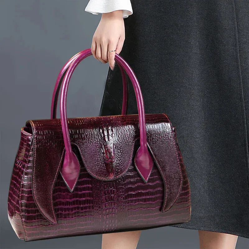 Crocodile Pattern Leather Crossbody Multi-layer Bags