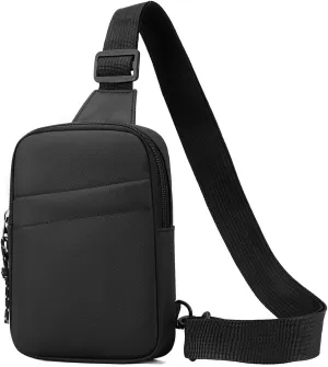 Crossbody Bag for Men Women Trendy, Small Sling Bag Fanny Packs, Black Chest Bag Cross Body Purse Travel Essentials