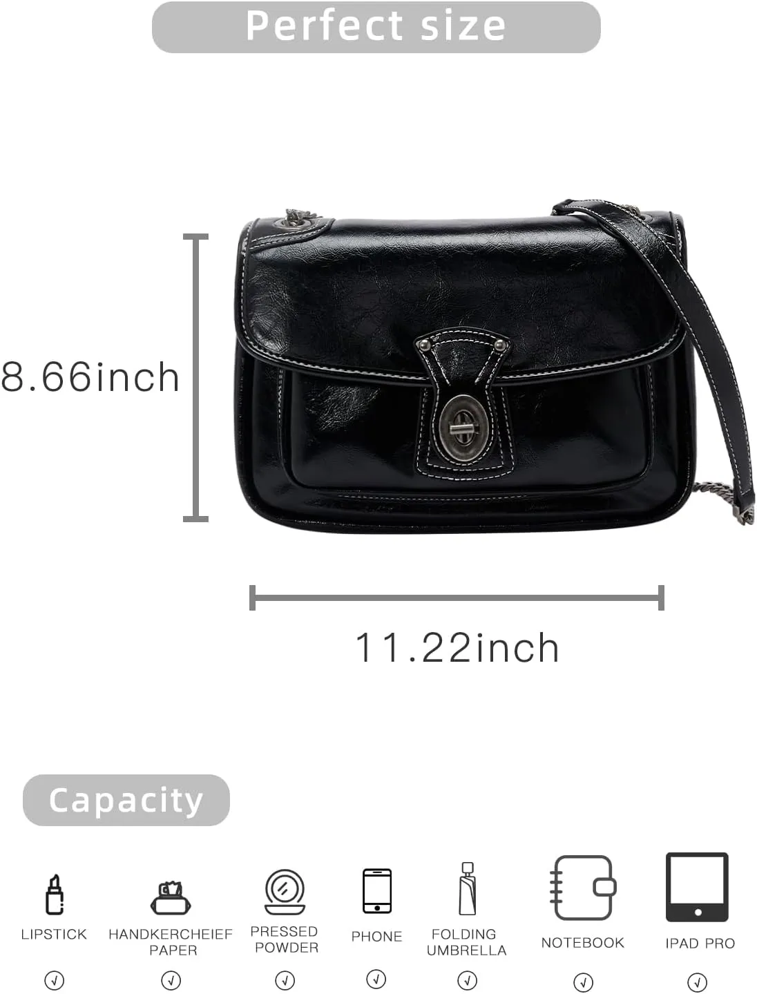 Crossbody Bag for Women, Designer Trendy Shoulder Bag, Bag with Chain Straps, Women's Trendy Stylish Bag