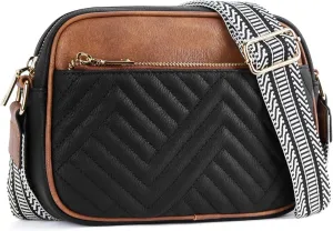 Crossbody bag, stylish women's shoulder bag, small square bag jacquard strap