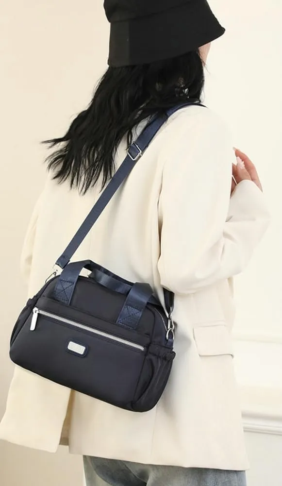 Crossbody Bags for Women Nylon Waterproof Lightweight Shoulder Bag,Top Handle Satchel Handbag for Travel Work