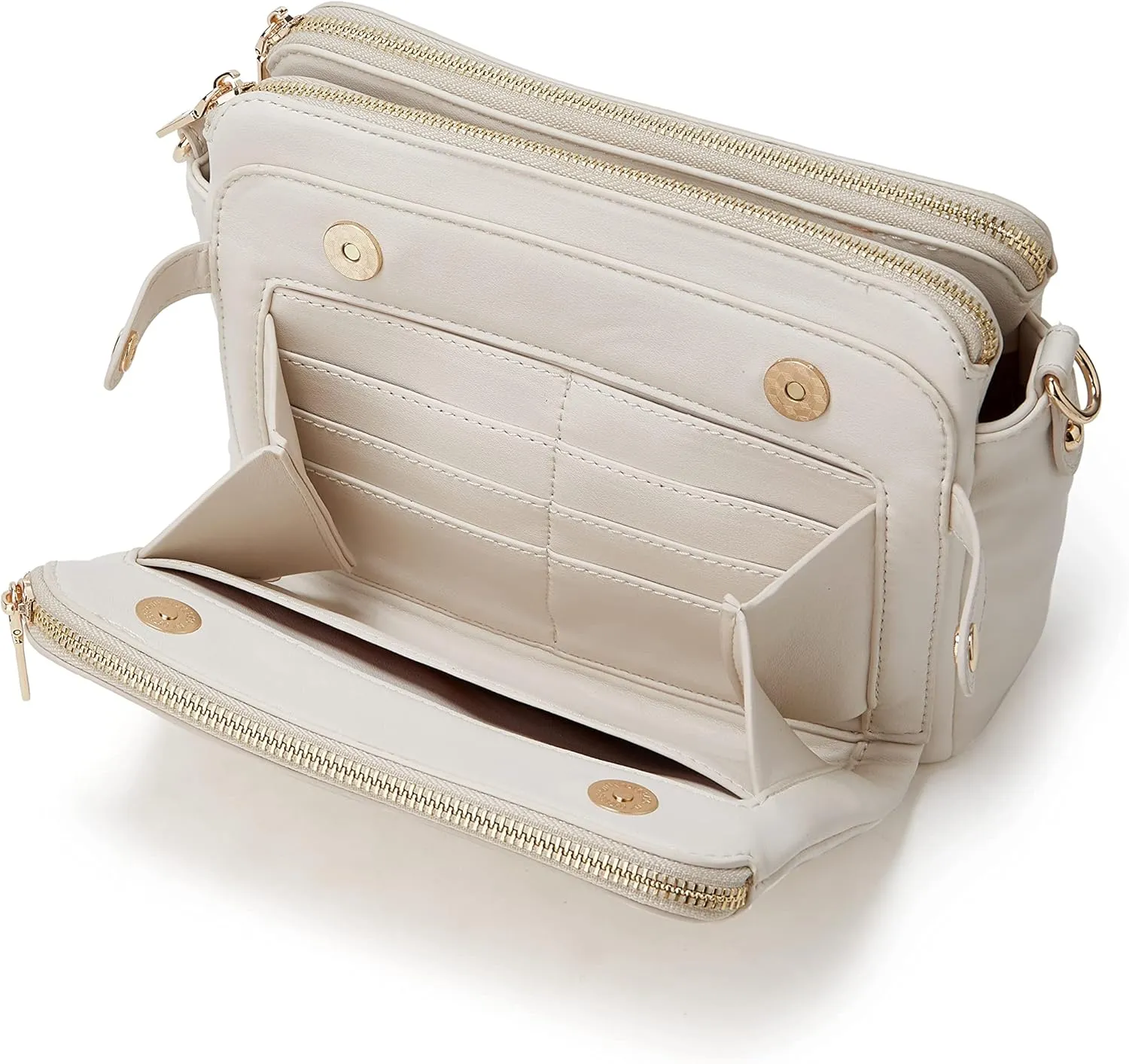 Crossbody Bags for Women Three-Layer Shoulder Bag Vegan Leather Multiple Compartments Handbag Purses Satchel Hobo Clutch 2024