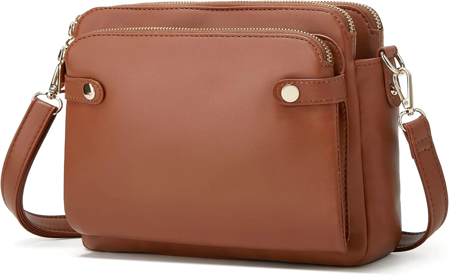 Crossbody Bags for Women Three-Layer Shoulder Bag Vegan Leather Multiple Compartments Handbag Purses Satchel Hobo Clutch 2024