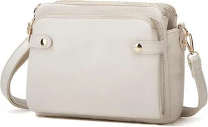 Crossbody Bags for Women Three-Layer Shoulder Bag Vegan Leather Multiple Compartments Handbag Purses Satchel Hobo Clutch 2024