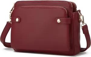 Crossbody Bags for Women Three-Layer Shoulder Bag Vegan Leather Multiple Compartments Handbag Purses Satchel Hobo Clutch