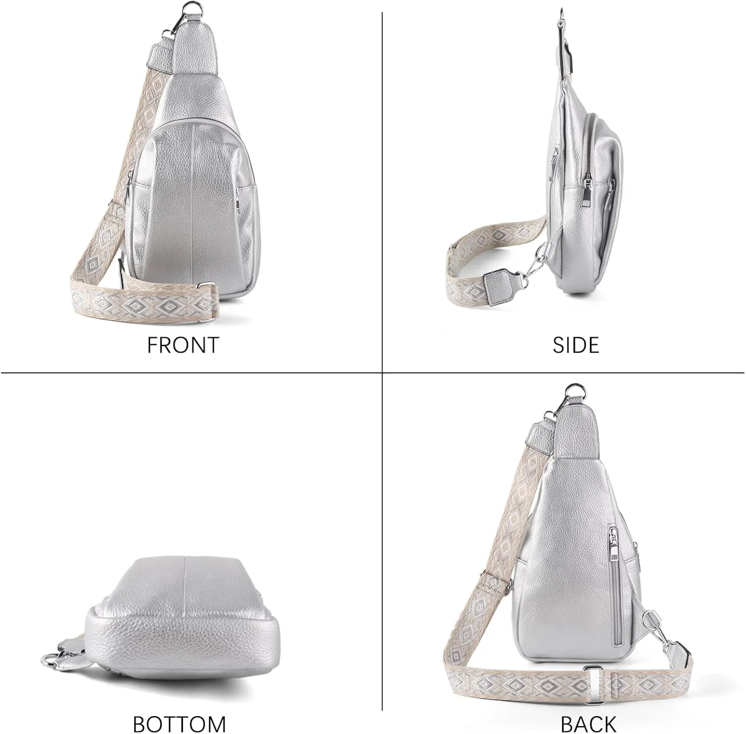 Crossbody Bags for Women,Sling Bag for Women,Fanny Packs Chest Bag for Work Travel Leather Sling Backpack