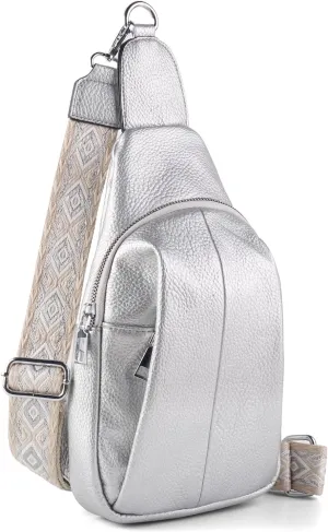 Crossbody Bags for Women,Sling Bag for Women,Fanny Packs Chest Bag for Work Travel Leather Sling Backpack