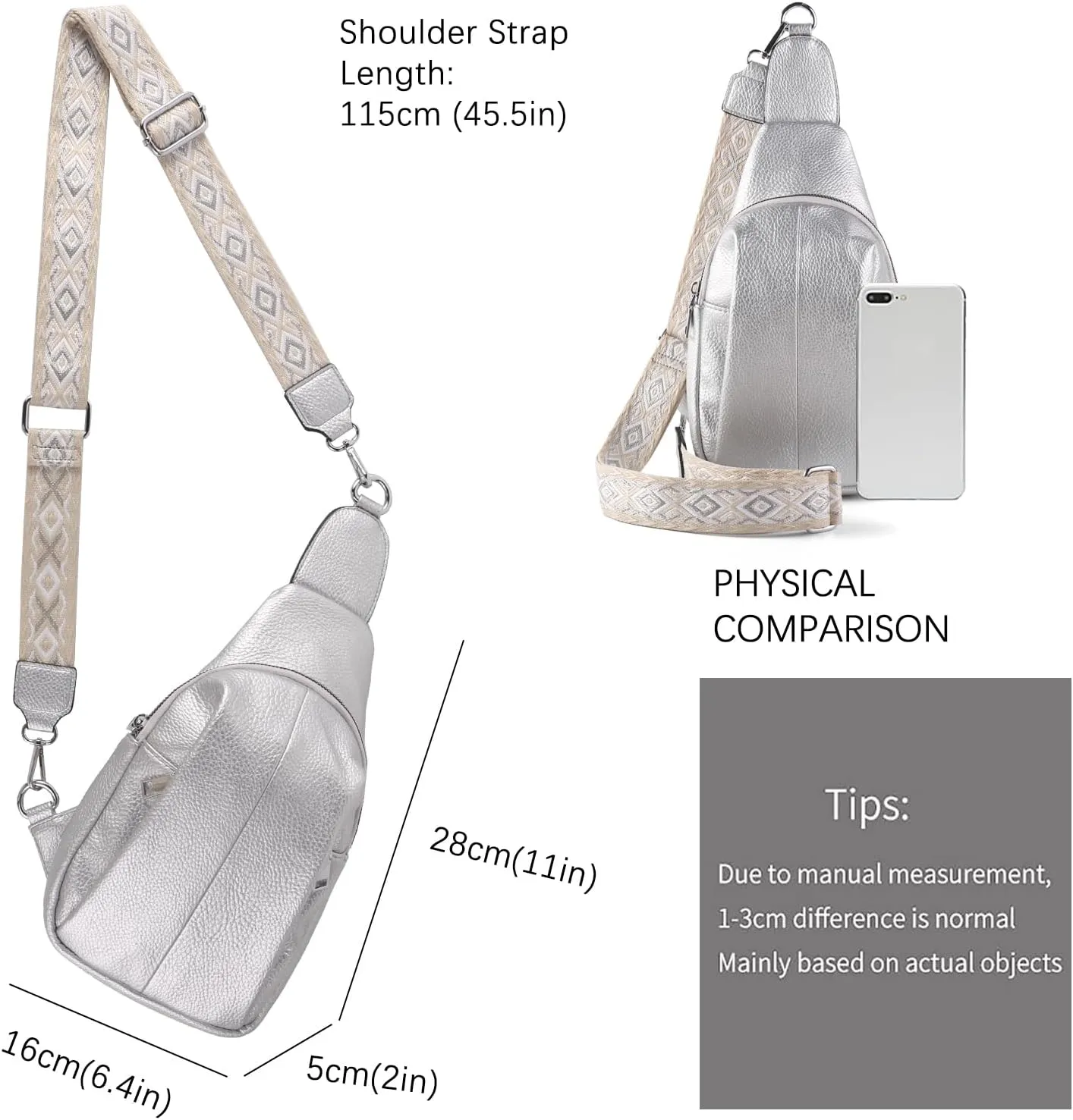 Crossbody Bags for Women,Sling Bag for Women,Fanny Packs Chest Bag for Work Travel Leather Sling Backpack