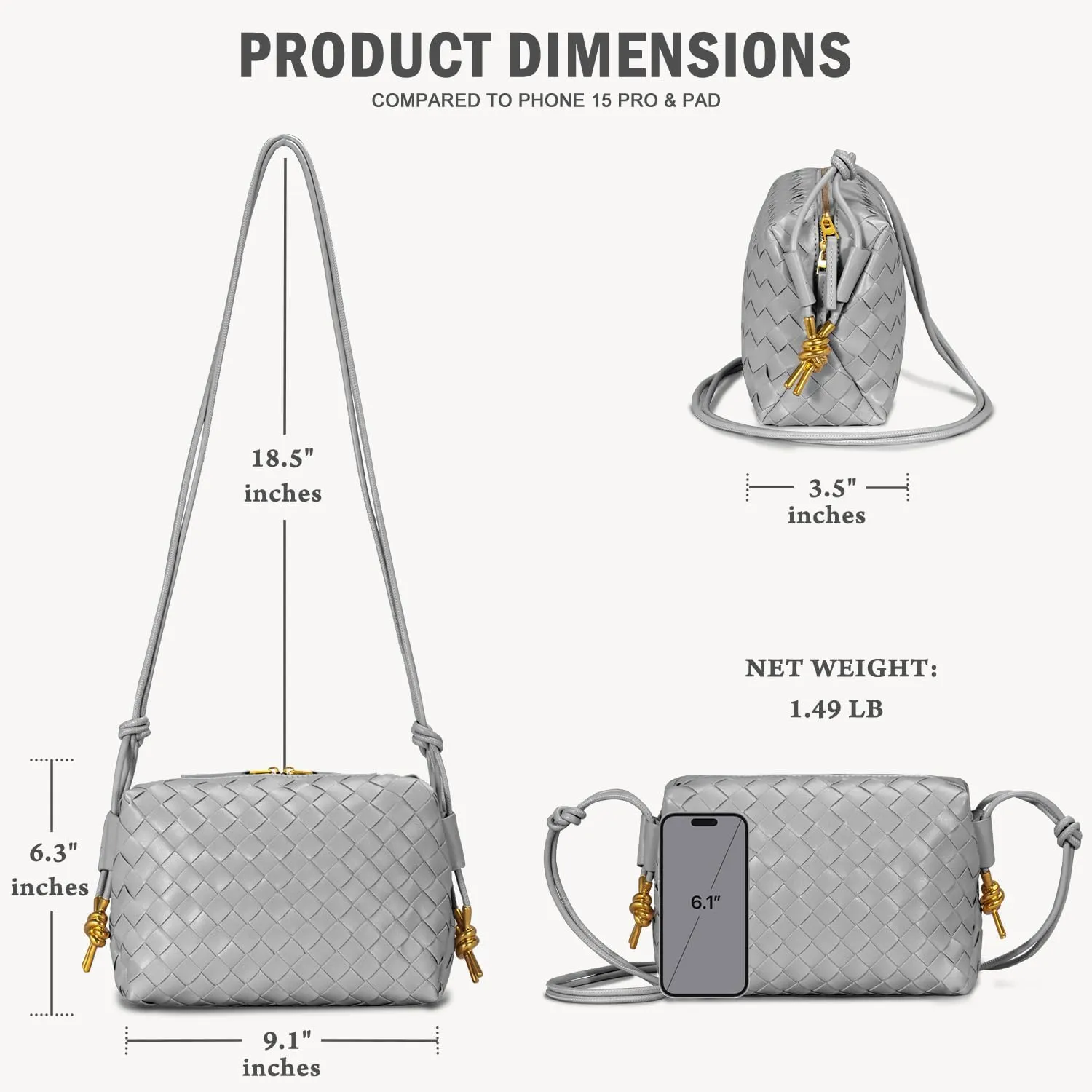 Crossbody Bags Woven Small Purses Shoulder Bag Leather Handbags for Women