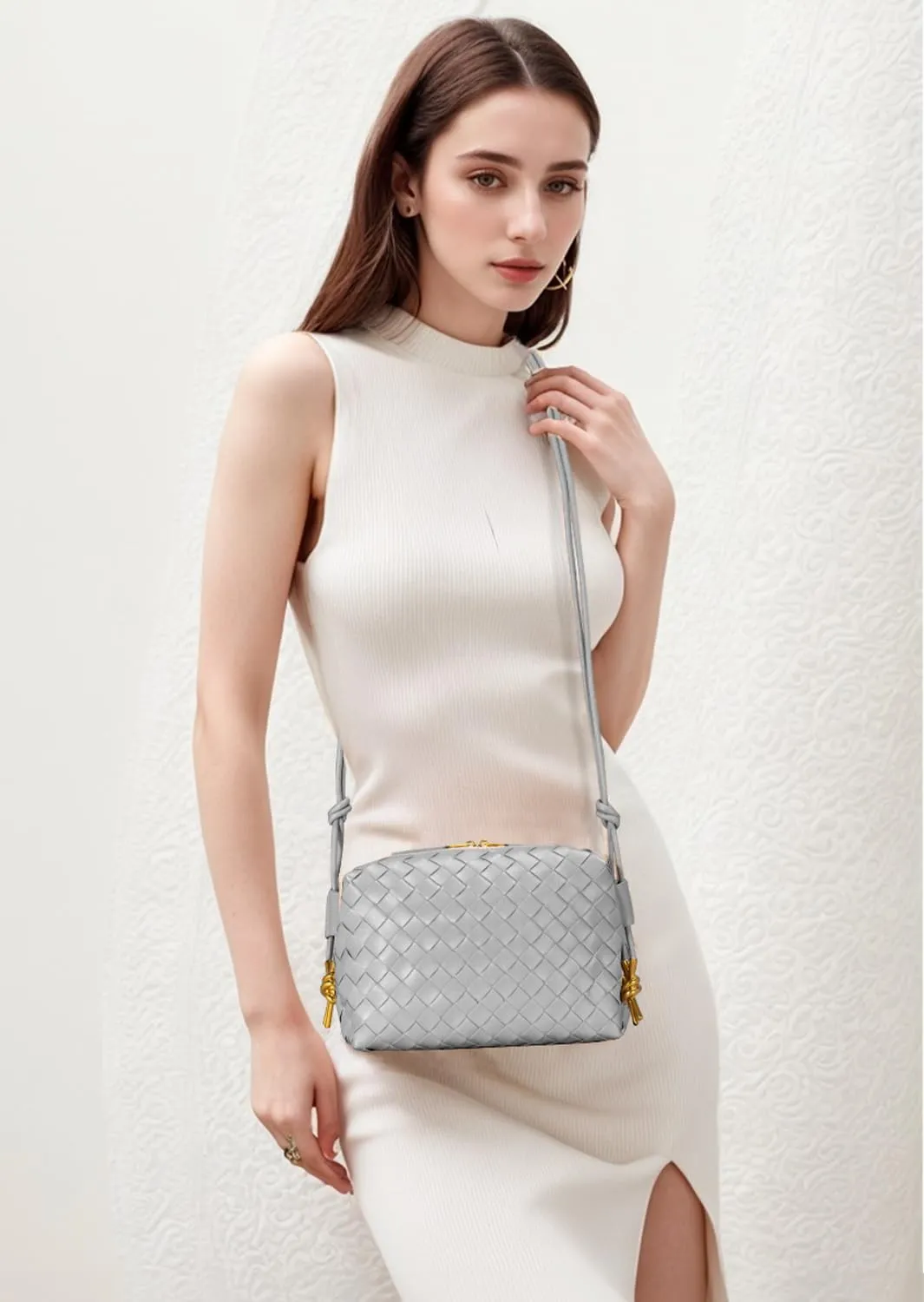 Crossbody Bags Woven Small Purses Shoulder Bag Leather Handbags for Women