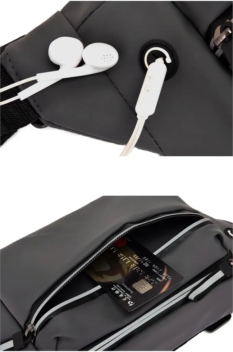Crossbody Fanny Pack: Slim Waist Bag Sports Hip Pouch for Woman Man - Fashionable Travel Fannie Pack Runner Belt Bum Bag for Walking Jogging Hiking (Black)