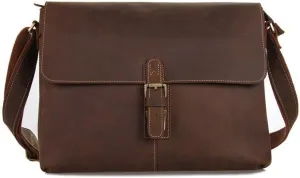 Crossbody Top Layer Cowhide Vintage Shoulder Bag Horizontal Large Capacity Messenger Bag