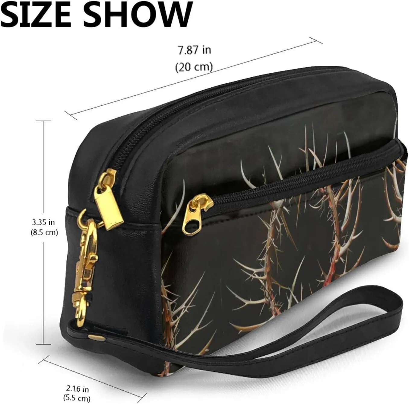Crown Of Thorns Makeup Bag Pouch Cosmetic Bag Travel Toiletry Bag Organizer Cute Storage Bag For Women