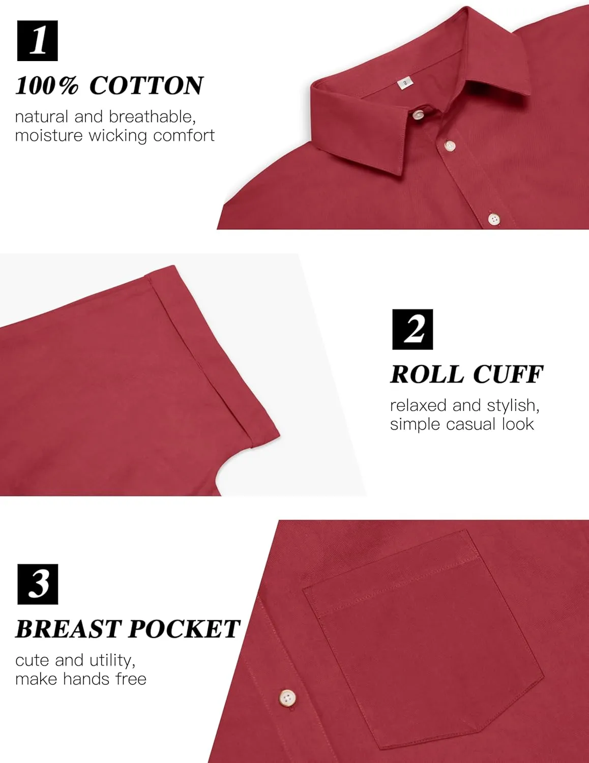 CUNLIN 100% Cotton Short Sleeve Shirts for Women Button Down Shirt Womens Blouses Casual Summer Tops with Pockets