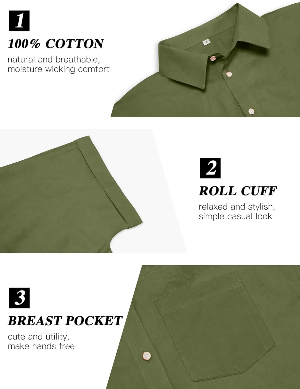 CUNLIN 100% Cotton Short Sleeve Shirts for Women Button Down Shirt Womens Blouses Casual Summer Tops with Pockets