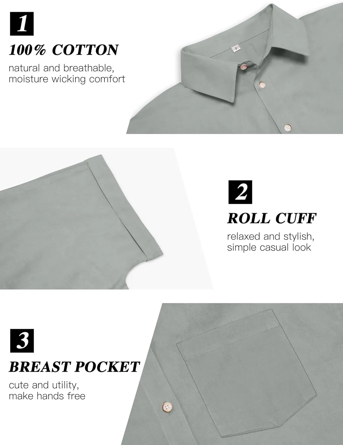 CUNLIN 100% Cotton Short Sleeve Shirts for Women Button Down Shirt Womens Blouses Casual Summer Tops with Pockets
