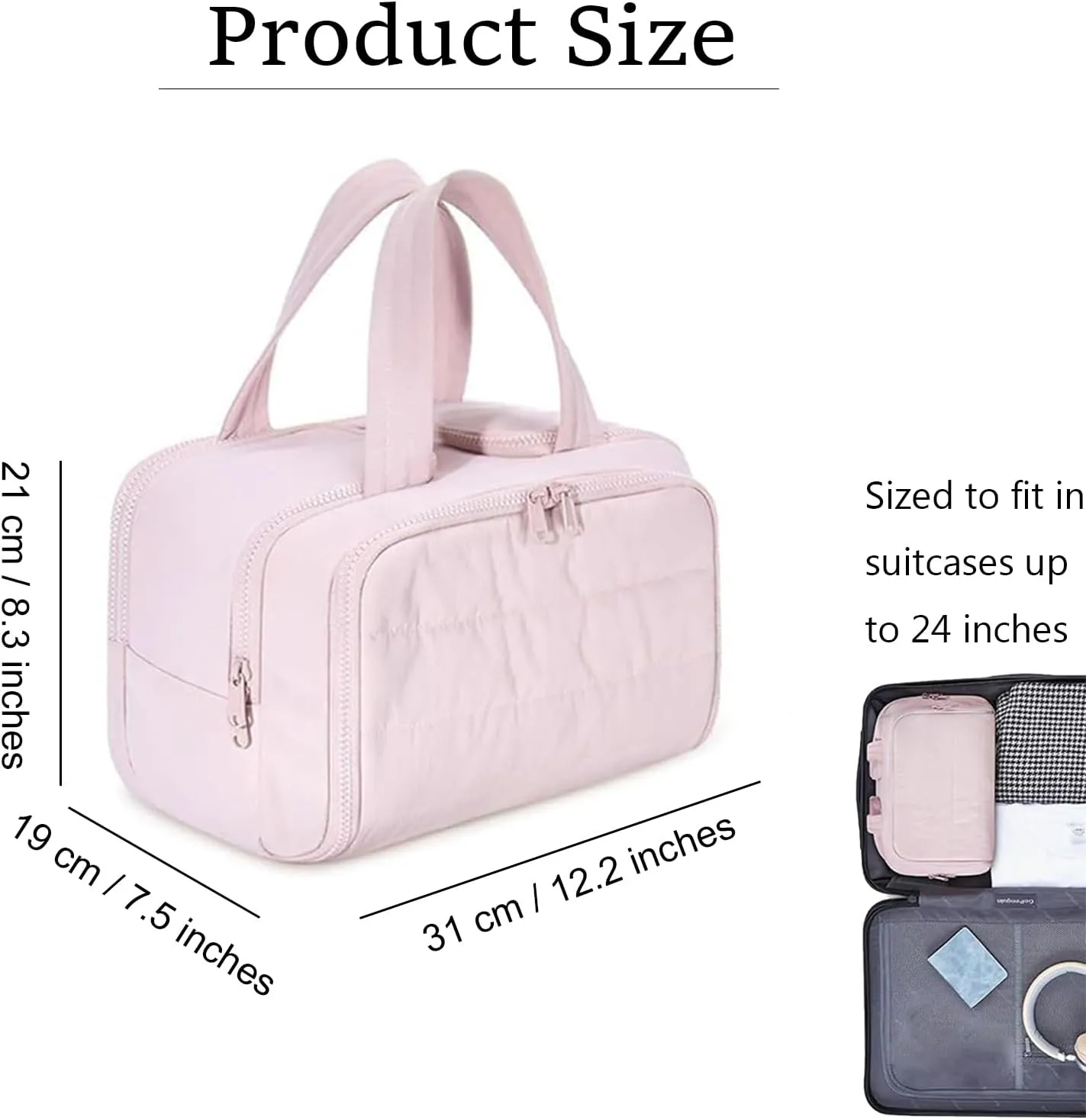 Cureaway Travel Bag Cureaway Travel Cosmetic Bag Multicolor Large Capacity Wide-Open Cosmetic Bags Portable Toiletry Bag Waterproof Hanging Organizer Wash Pouch Open Flat for Women Men (Purple)