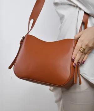curved shoulder bag - Havana