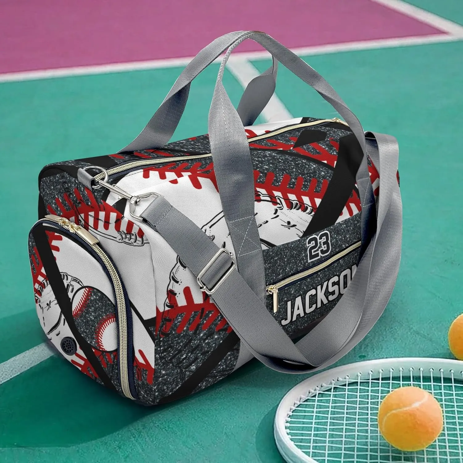Custom Duffel Bag Baseball Team Player Gym Black Eco-Friendly Travel: Sustainable Travel Bags for Conscious Travelers