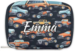 Custom Name Cosmetic Bag, Truck Car Personalized Bridesmaid Makeup Bag, Personalised Gift for Bridesmaid, Construction Travel Makeup Bag, Bridesmaid Gifts, Organizer