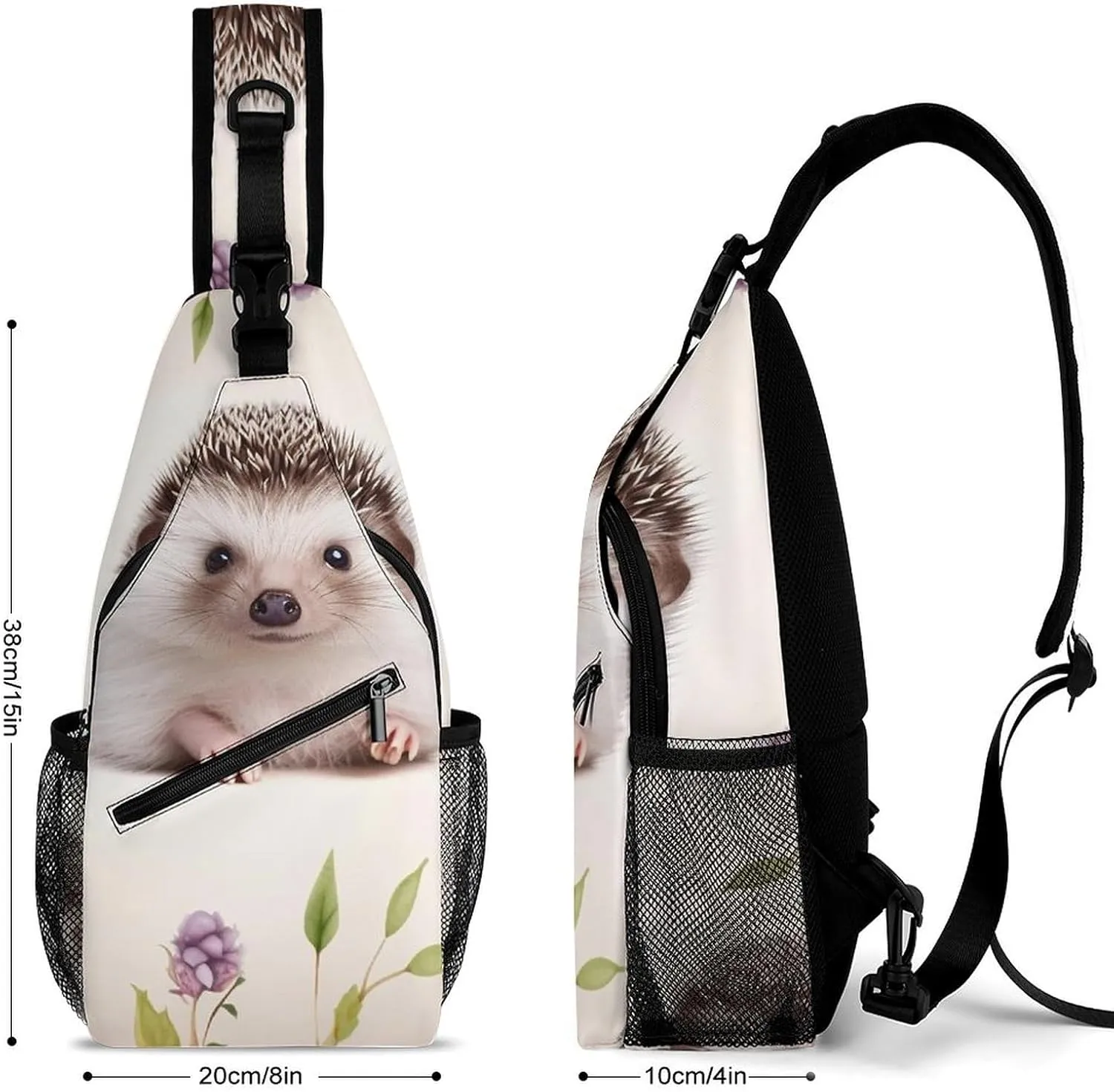 Cute Baby Hedgehog Sling Bag Crossbody Bags Cross Body Bag Fanny Packs Chest Bags Sling Purses for Travel