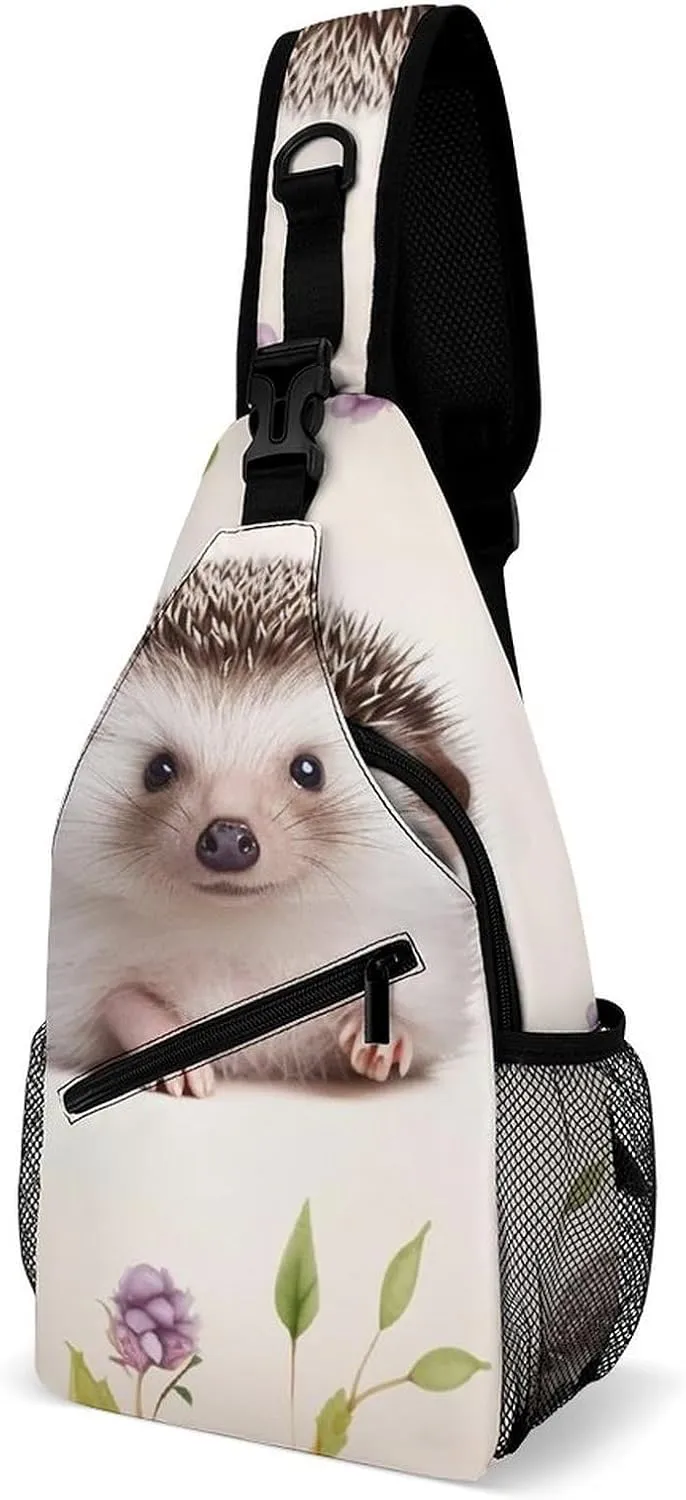 Cute Baby Hedgehog Sling Bag Crossbody Bags Cross Body Bag Fanny Packs Chest Bags Sling Purses for Travel