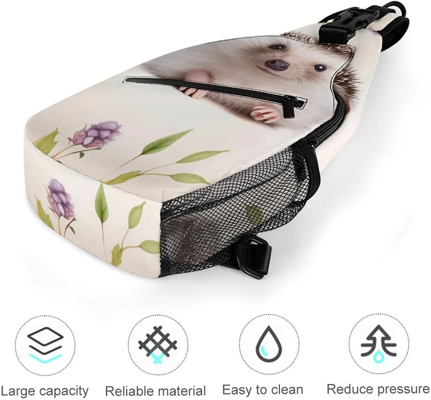 Cute Baby Hedgehog Sling Bag Crossbody Bags Cross Body Bag Fanny Packs Chest Bags Sling Purses for Travel