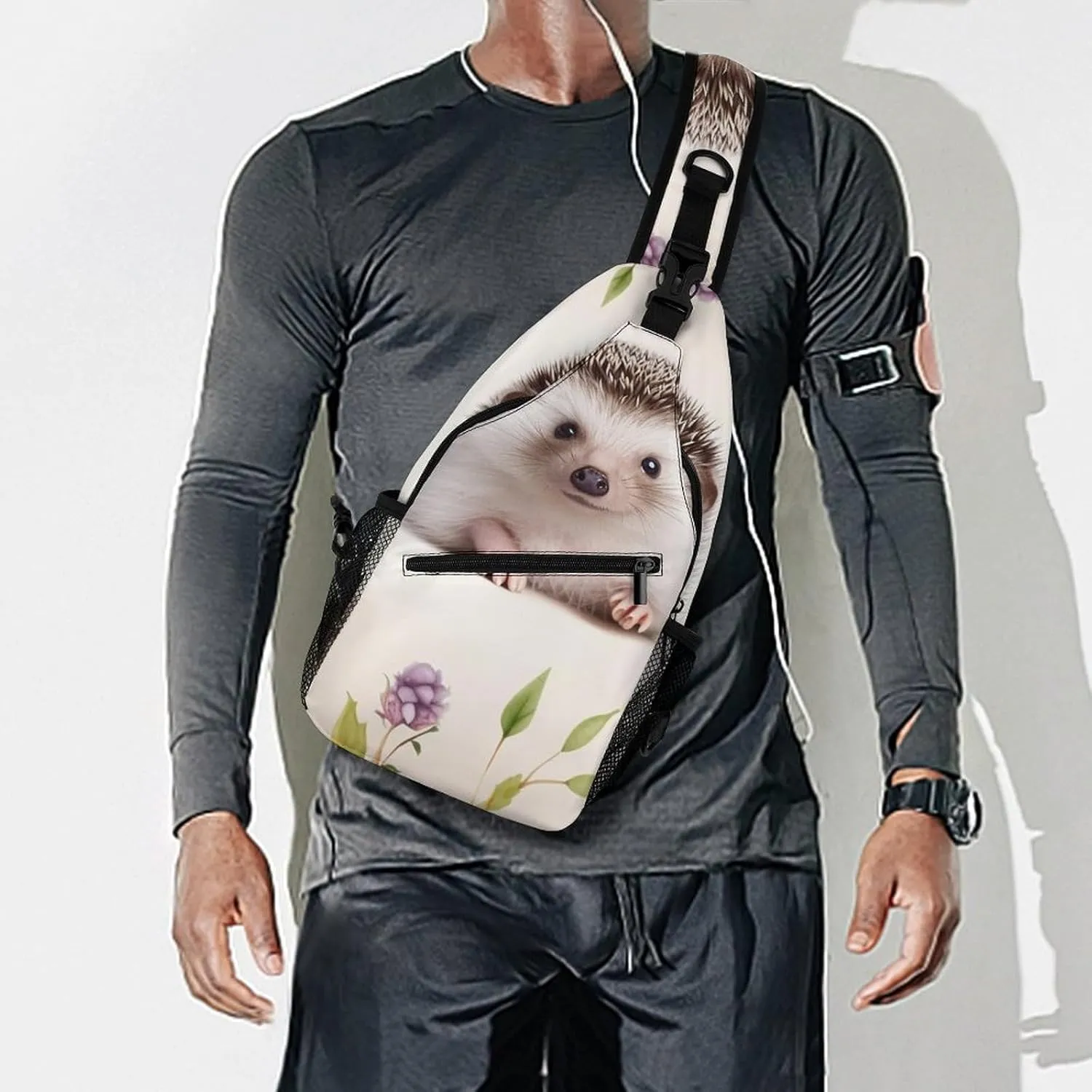 Cute Baby Hedgehog Sling Bag Crossbody Bags Cross Body Bag Fanny Packs Chest Bags Sling Purses for Travel