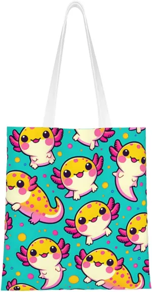 Cute Blue Flowers Tote Bag Reusable Shoulder Tote Bag For Women Lady Vacation, Shopping, Work