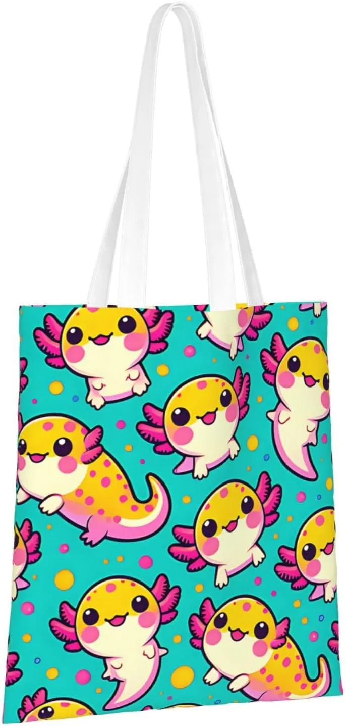 Cute Blue Flowers Tote Bag Reusable Shoulder Tote Bag For Women Lady Vacation, Shopping, Work