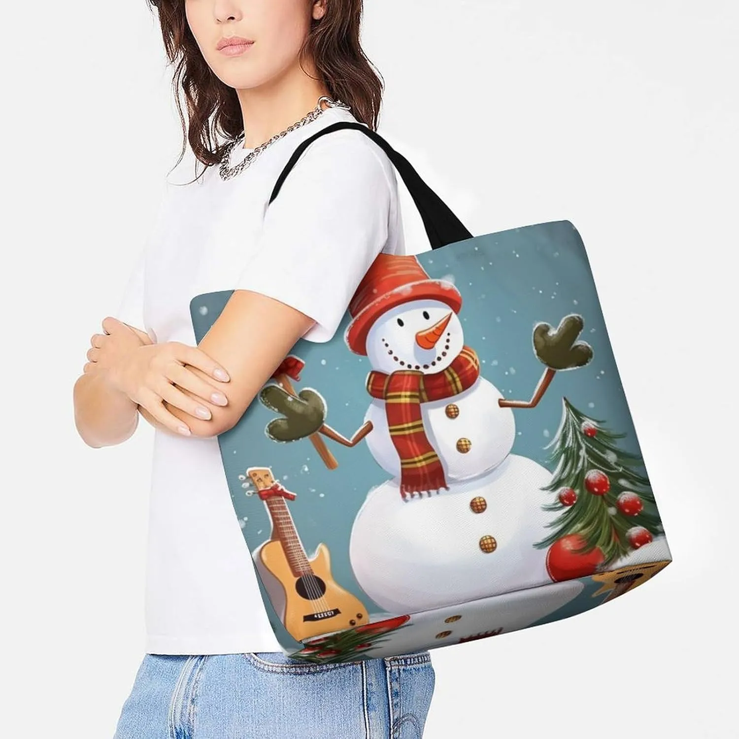Cute Cardinal Birds Tote Bag for Women Reusable Grocery Shoulder Bags Shopping Bag for Travel, Groceries