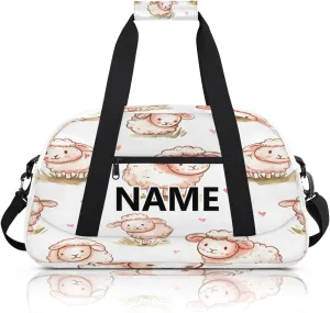 Cute Cartoon Sheep Mini Gym Bag 18 inch for Women Men Waterproof Custom Sheep Travel Duffel Bag Carry On Overnight Tote Nurse Bag for Work Fitness Hiking