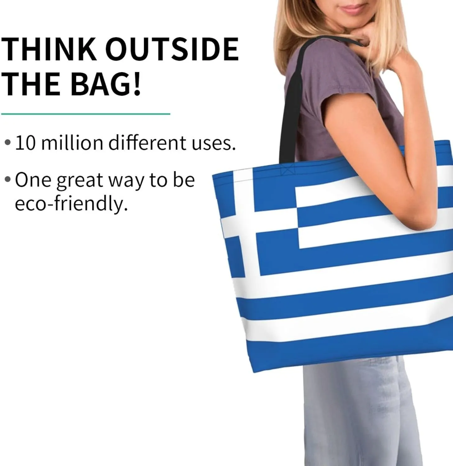 Cute Flag Tote Bag For Women Men Gifts Large Reusable Shopping Bags for Beach, Travel,Gym,Yoga