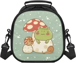 Cute Frog Girls Tote Lunch Bag Teen Lunch Bag Effectively Protect Meal Kids Kawaii Back Packs Large Capacity Suit for Elementary Junior Students Handbag Carry Meal