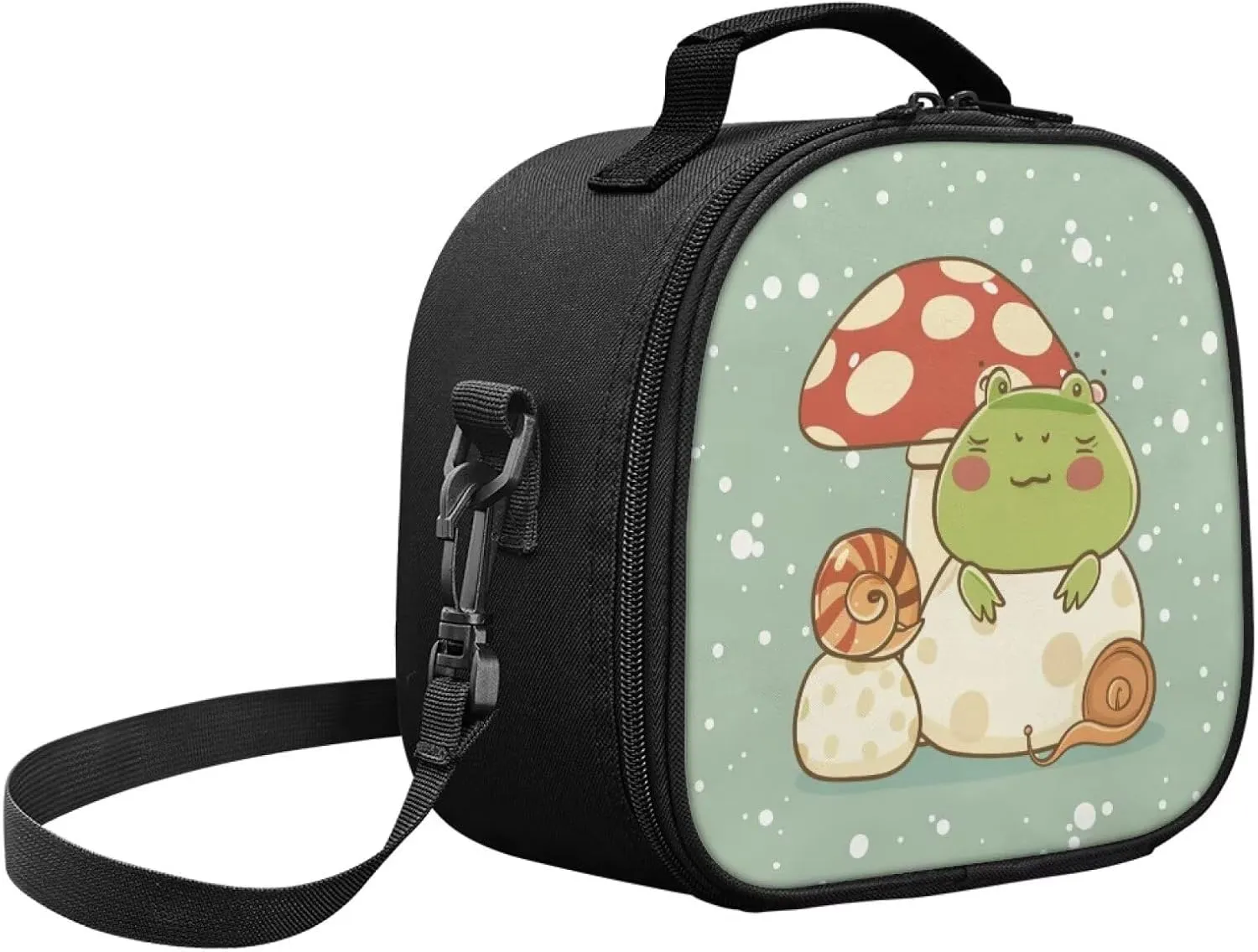 Cute Frog Girls Tote Lunch Bag Teen Lunch Bag Effectively Protect Meal Kids Kawaii Back Packs Large Capacity Suit for Elementary Junior Students Handbag Carry Meal