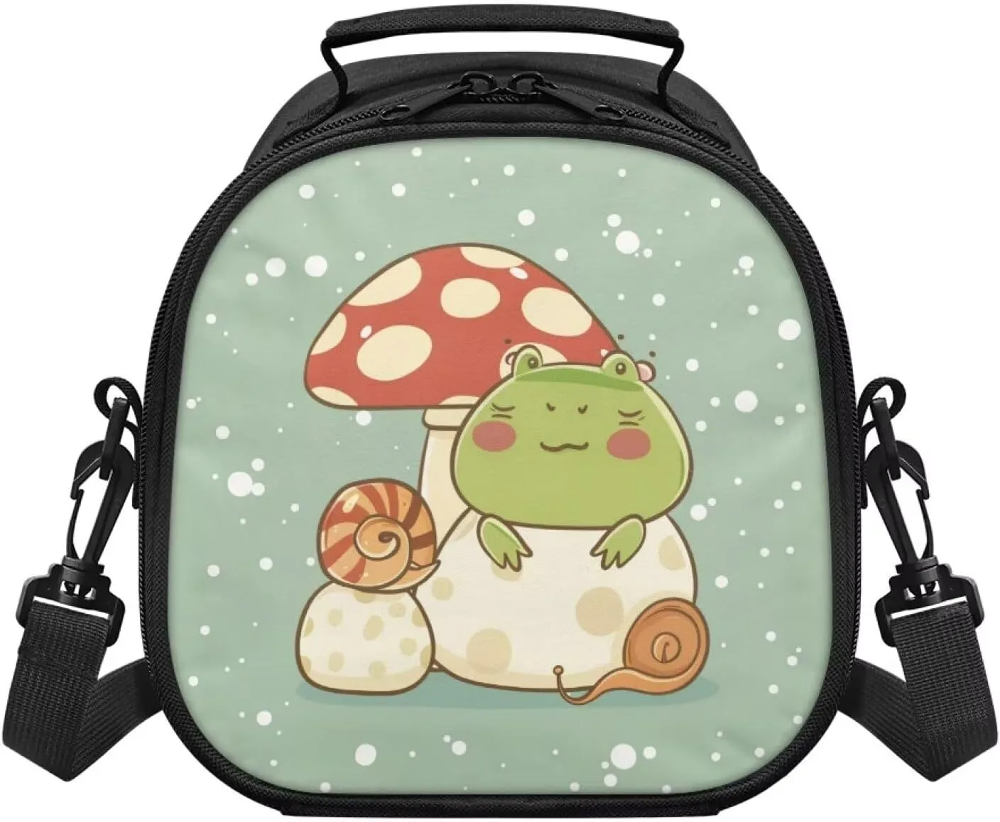 Cute Frog Girls Tote Lunch Bag Teen Lunch Bag Effectively Protect Meal Kids Kawaii Back Packs Large Capacity Suit for Elementary Junior Students Handbag Carry Meal