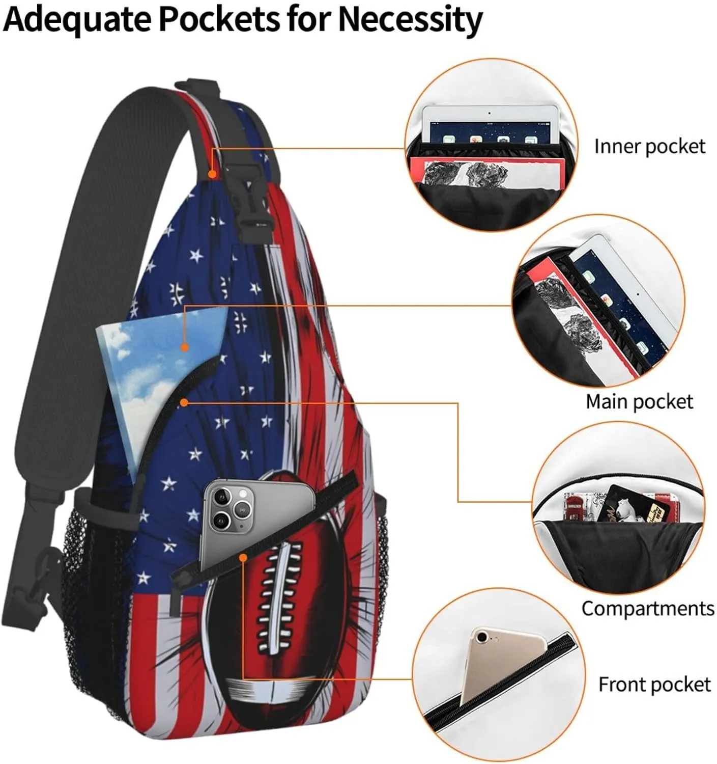 Cute Moto Mom Motocross Mother Racing Dirt Bike Sling Bag Crossbody Bag Casual Chest Bags Travel Shoulder Backpack