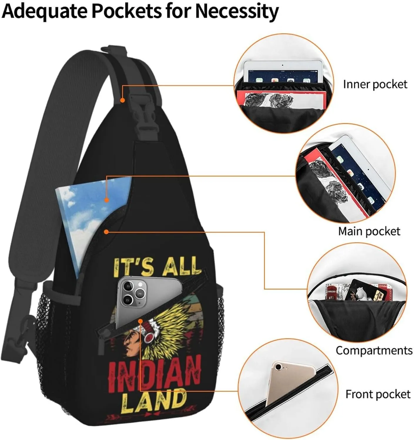Cute Moto Mom Motocross Mother Racing Dirt Bike Sling Bag Crossbody Bag Casual Chest Bags Travel Shoulder Backpack