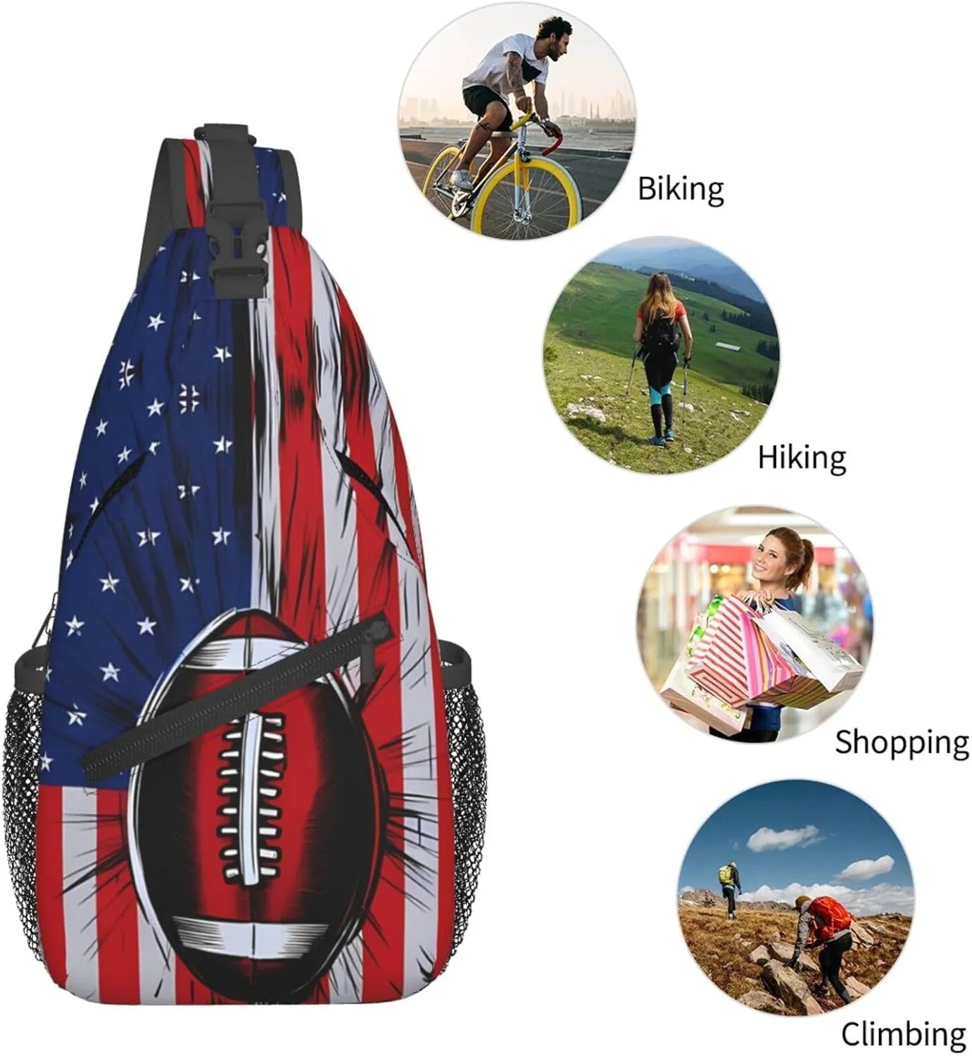 Cute Moto Mom Motocross Mother Racing Dirt Bike Sling Bag Crossbody Bag Casual Chest Bags Travel Shoulder Backpack