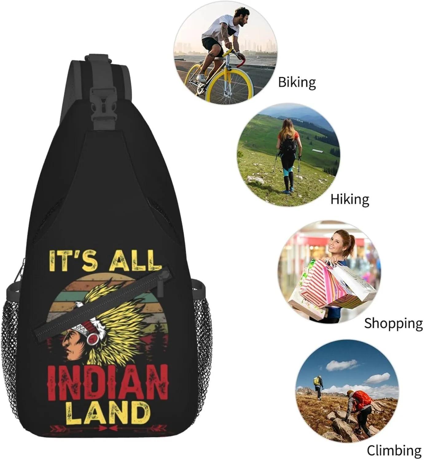 Cute Moto Mom Motocross Mother Racing Dirt Bike Sling Bag Crossbody Bag Casual Chest Bags Travel Shoulder Backpack
