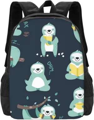 Cute Sloths Lightweight Packable Backpack Travel Casual Large Capacity Daypack Foldable Backpack For Men Women