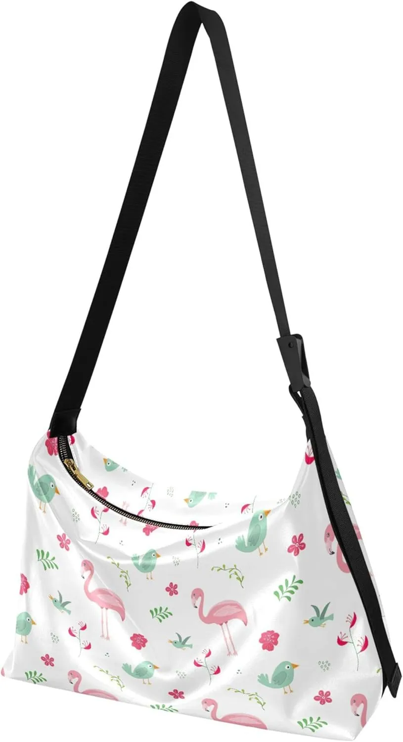 Cute Unicorns Diamonds Pink Women Leather Handbags Hobo Large Purse Crossbody Animal Print Simple Shoulder Bag