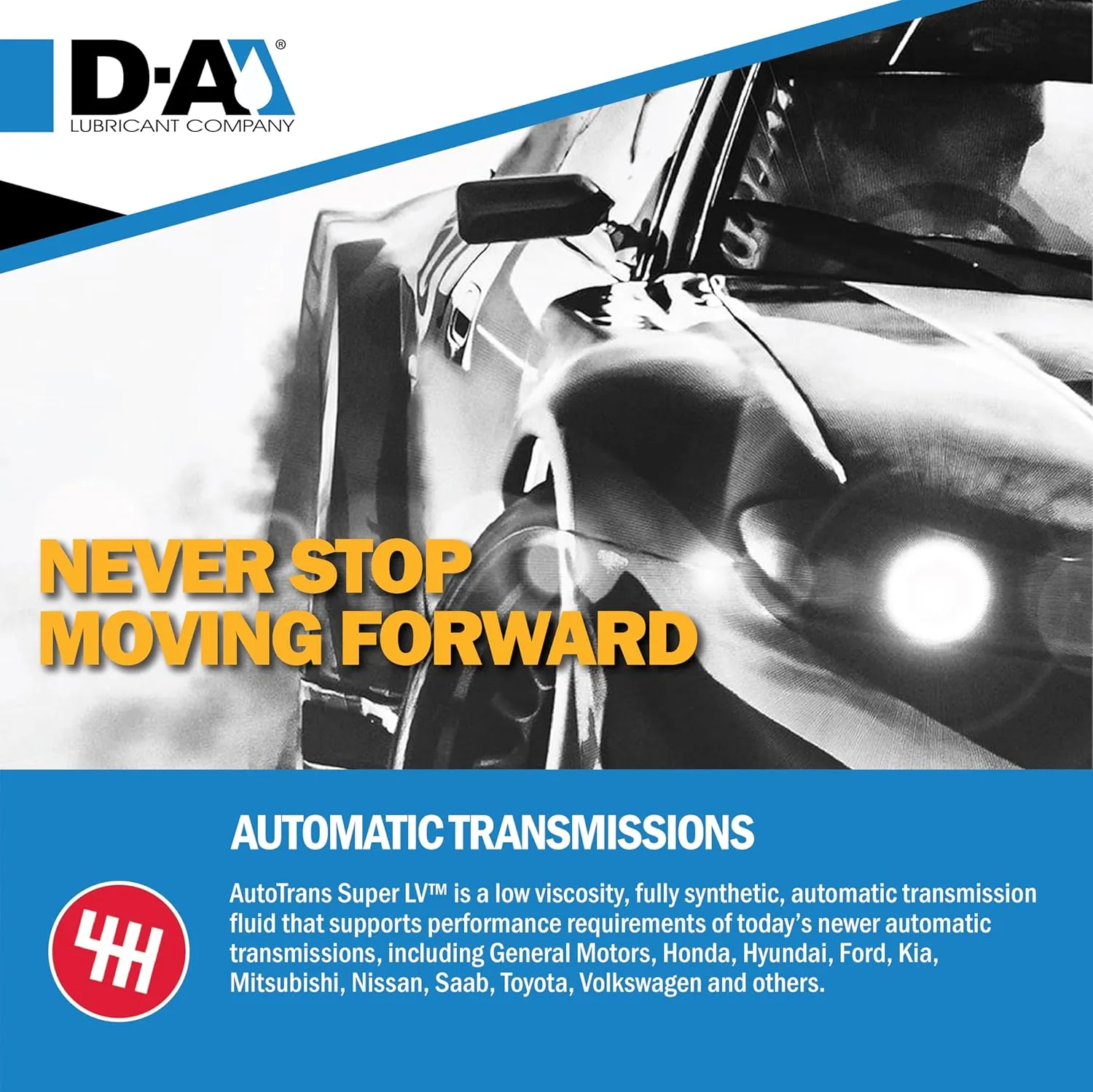 D-A LUBRICANT COMPANY 54585, Autotrans Super LV Full Synthetic Automatic Transmission Fluid (ATF), 6 Gallon