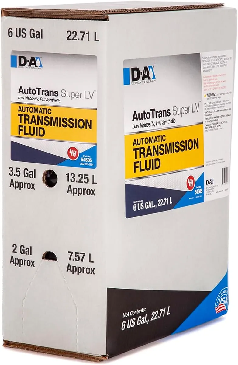 D-A LUBRICANT COMPANY 54585, Autotrans Super LV Full Synthetic Automatic Transmission Fluid (ATF), 6 Gallon