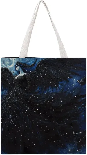 Dark Goddess Greek Myth Tote Bag Canvas Handbags Large Shoulder Bag Shopping Grocery Bags for Work Travel Shopping