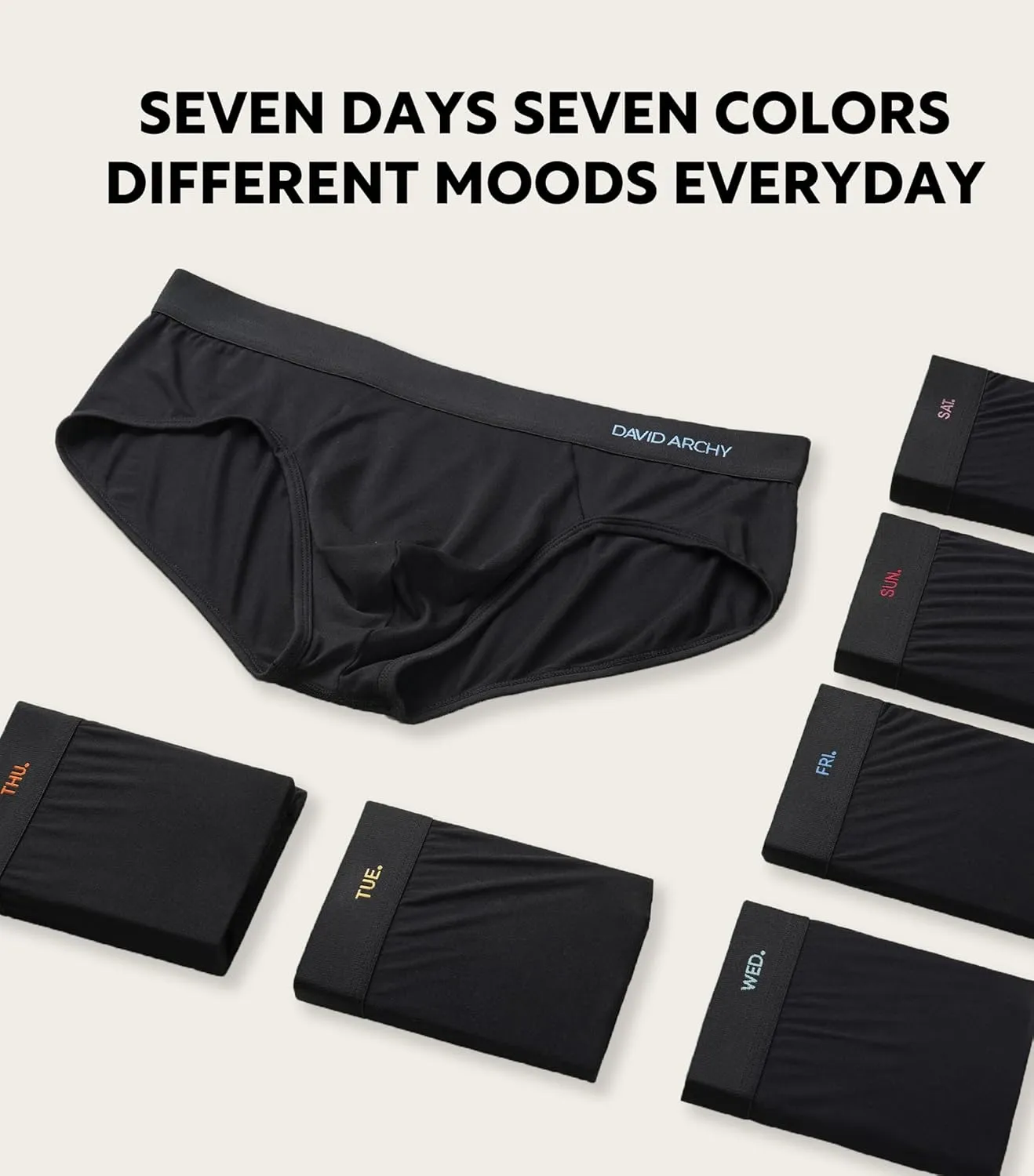 DAVID ARCHY Mens Underwear Briefs Bamboo Rayon Soft Breathable No Fly Support Pouch Underwear For Men 7 Packs