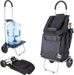dbest products Bigger Trolley Dolly, Black Shopping Grocery Foldable Cart