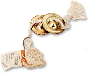 De Kulture Handmade Pure Brass Manjeera Percussion Instrument Indian Cymbal Clapper Bell For Religious Ceremonies Bhajans Healing Yoga Meditation, 3X1 (DH) Inches