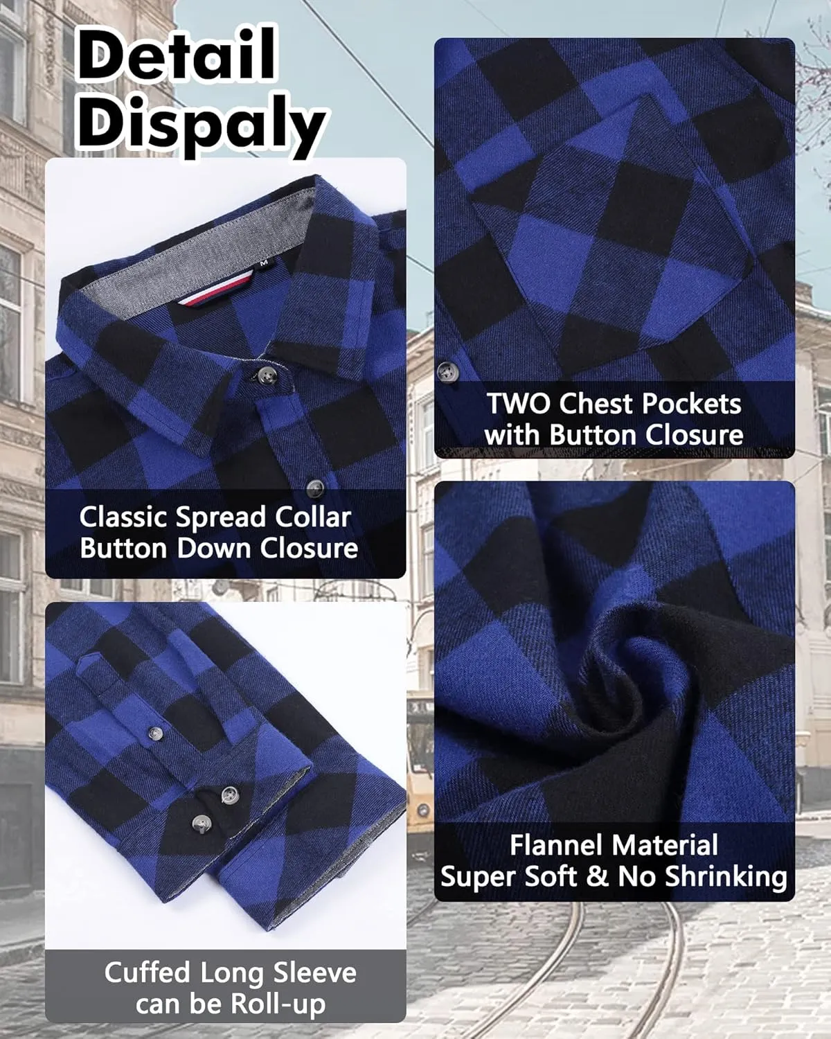 Deer Lady Plaid Flannel Shirts for Women Buffalo Plaid Shirts Oversized Long Sleeve Casual Button Down Blouse Top
