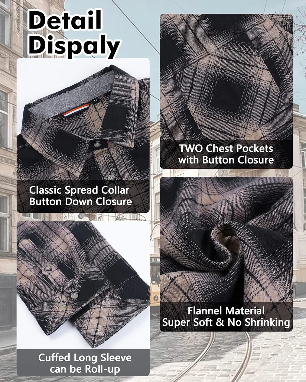 Deer Lady Plaid Flannel Shirts for Women Buffalo Plaid Shirts Oversized Long Sleeve Casual Button Down Blouse Top